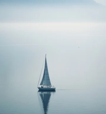 Sailtboat on calm water